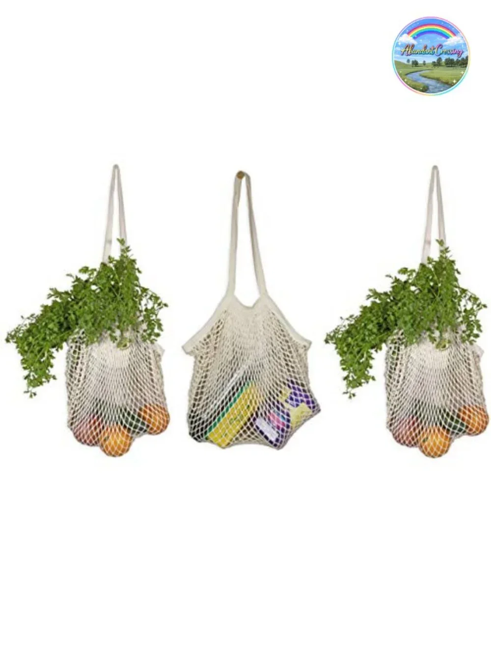 Reusable Organic Cotton Mesh Produce & Onion Storage Bags, Eco-Friendly